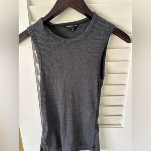 James Perse Gray Sleeveless Ribbed Top